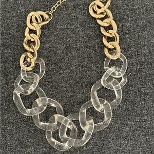 Gold and Lucite Chain Link Necklace